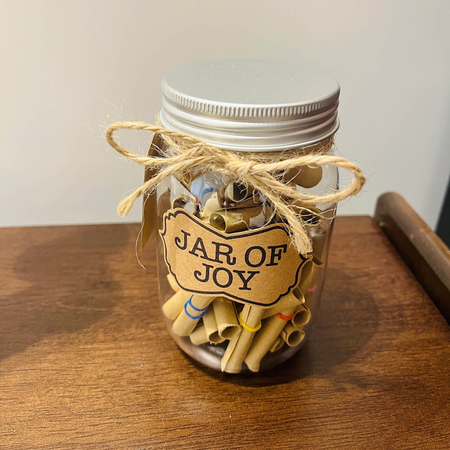 Jar of Joy with Personalized Scripture Scrolls - 40 Scripture Cards with Your Name