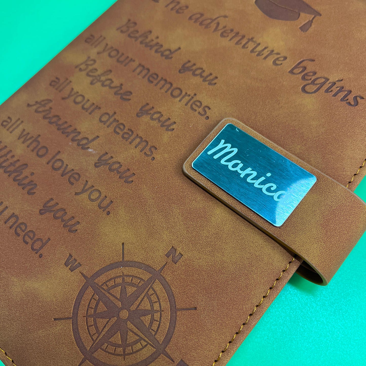 Personalized Leather Journal with gift bag