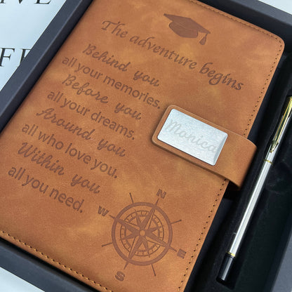 Personalized Leather Journal with gift bag