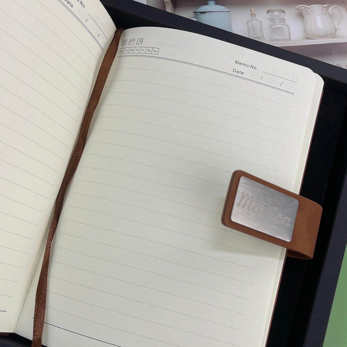 Personalized Leather Journal with gift bag