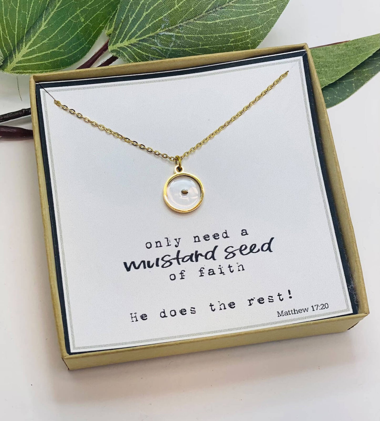 Real mustard seed necklace, Encouragement gift, Mustard seed jewelry, Faith necklace, Christian jewelry, Miscarriage gift, Inspirational