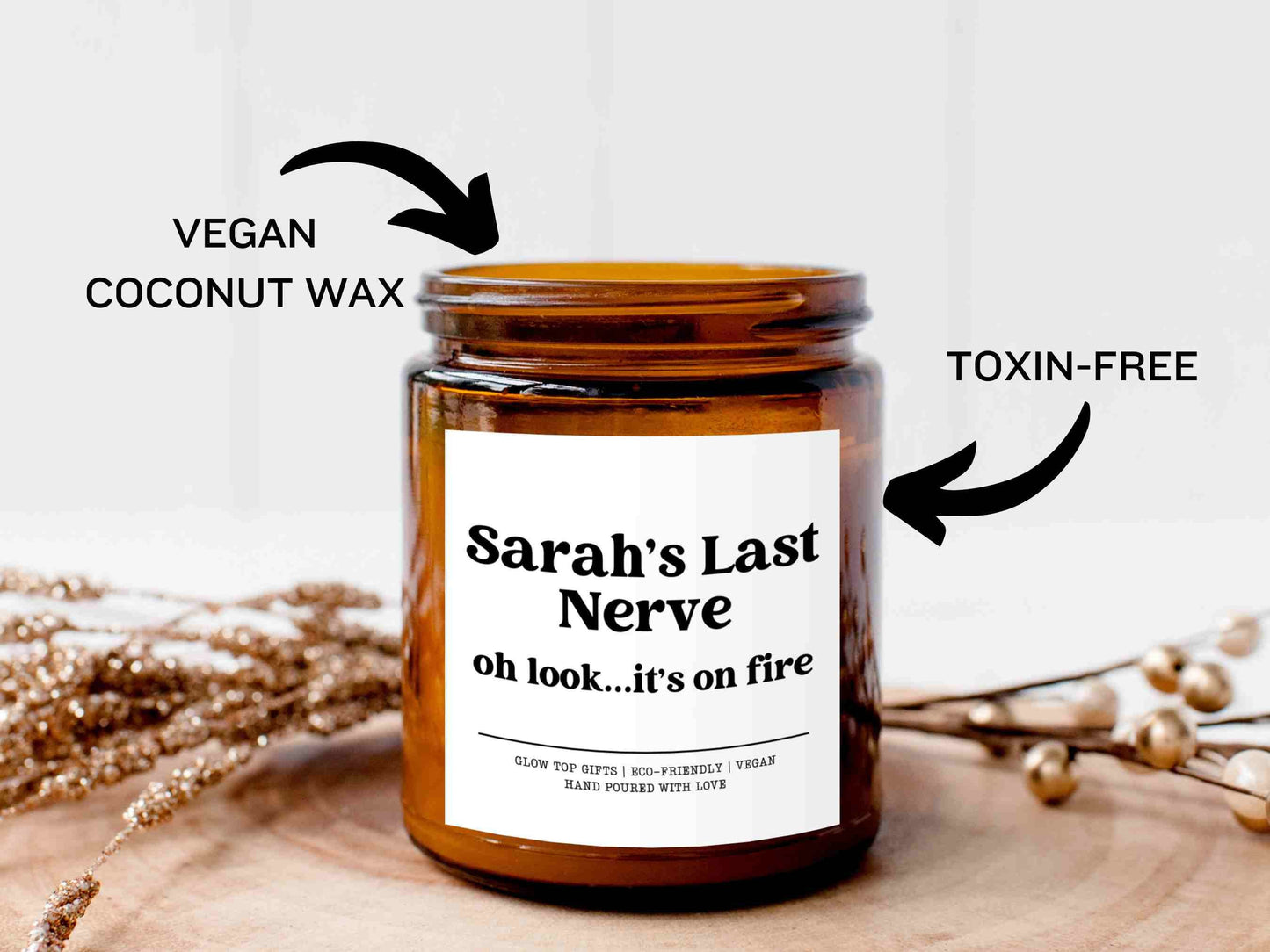 Last Nerve Candle, Funny Candle, Personalized Candle Gift, Custom Name Candle, Funny Gift, Last Nerve Gift, Mom Gift, BFF Gift, Gift for Her