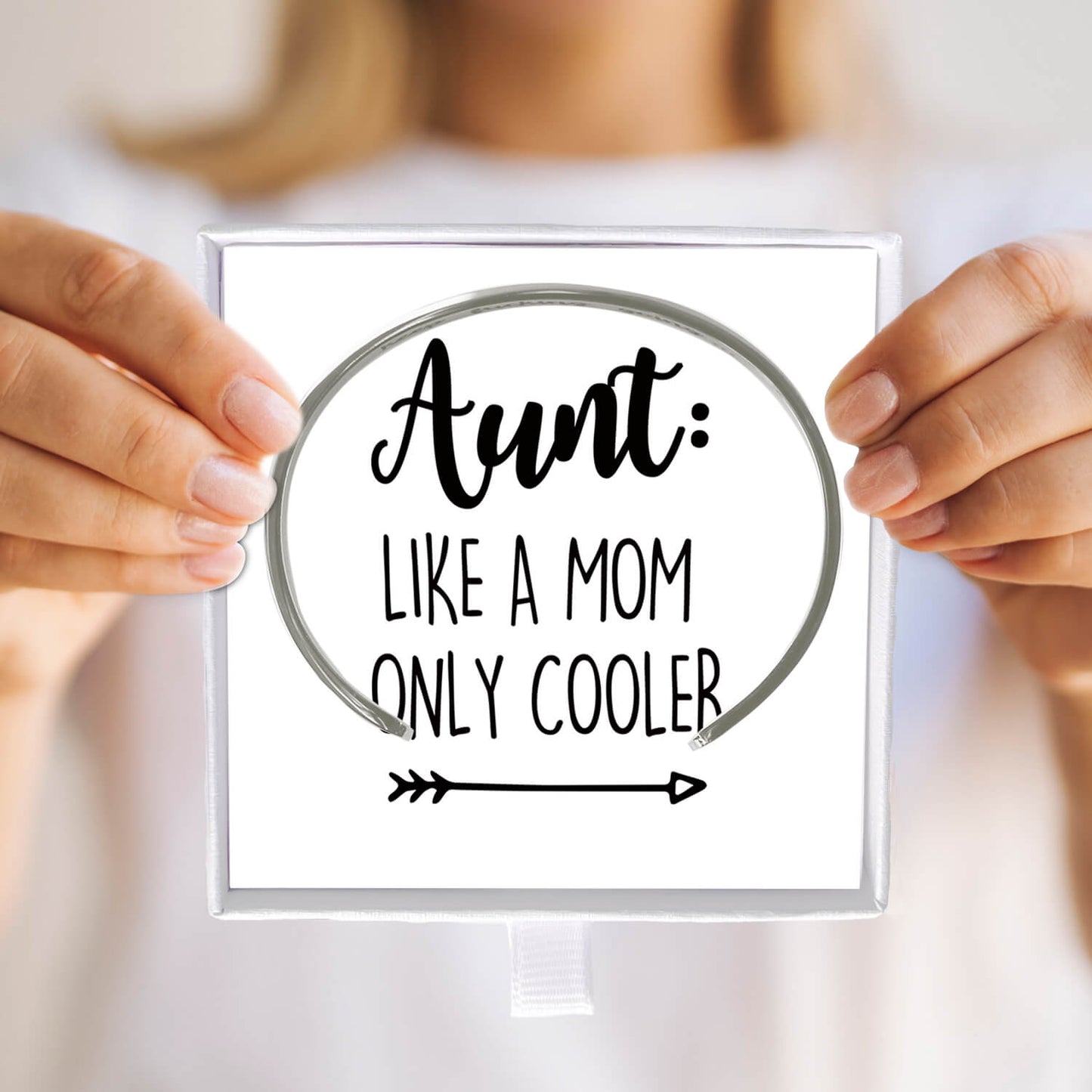 Aunt - Like A Mom Only Cooler Bracelet,Auntie Gifts from Niece Nephew,Aunt Jewelry