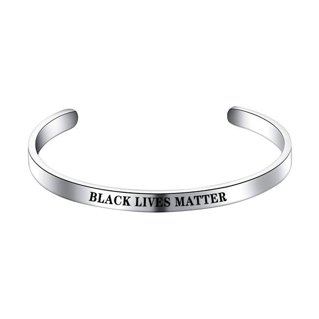 "Black Lives Matter" Inspirational Hidden Message Bracelet Cuff