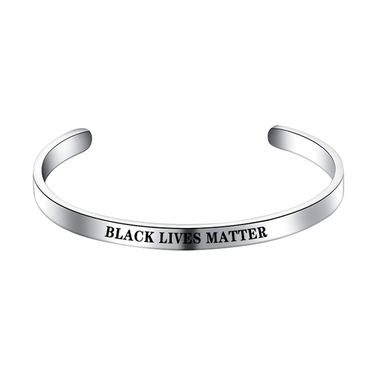 "Black Lives Matter" Inspirational Hidden Message Bracelet Cuff