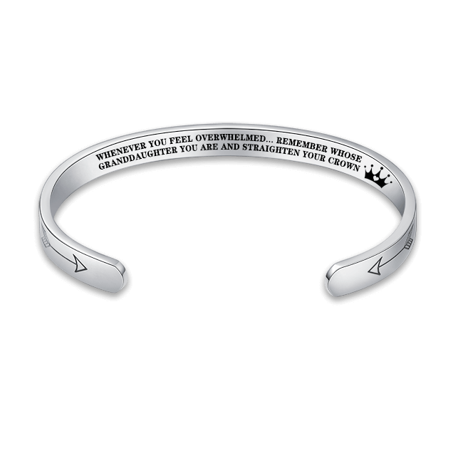 "Remember Whose Granddaughter You Are and Straighten Your Crown" Bracelets for Granddaughter from Grandma