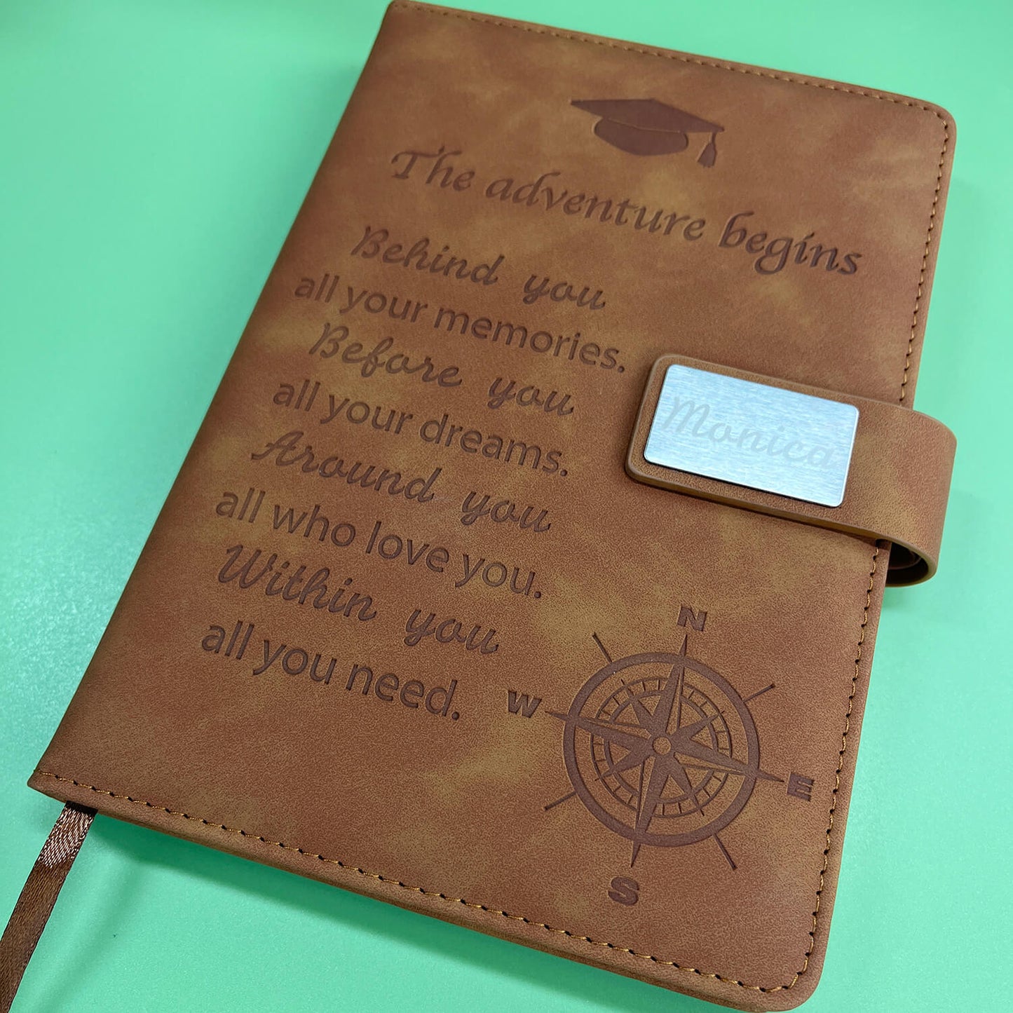Personalized Leather Journal with gift bag